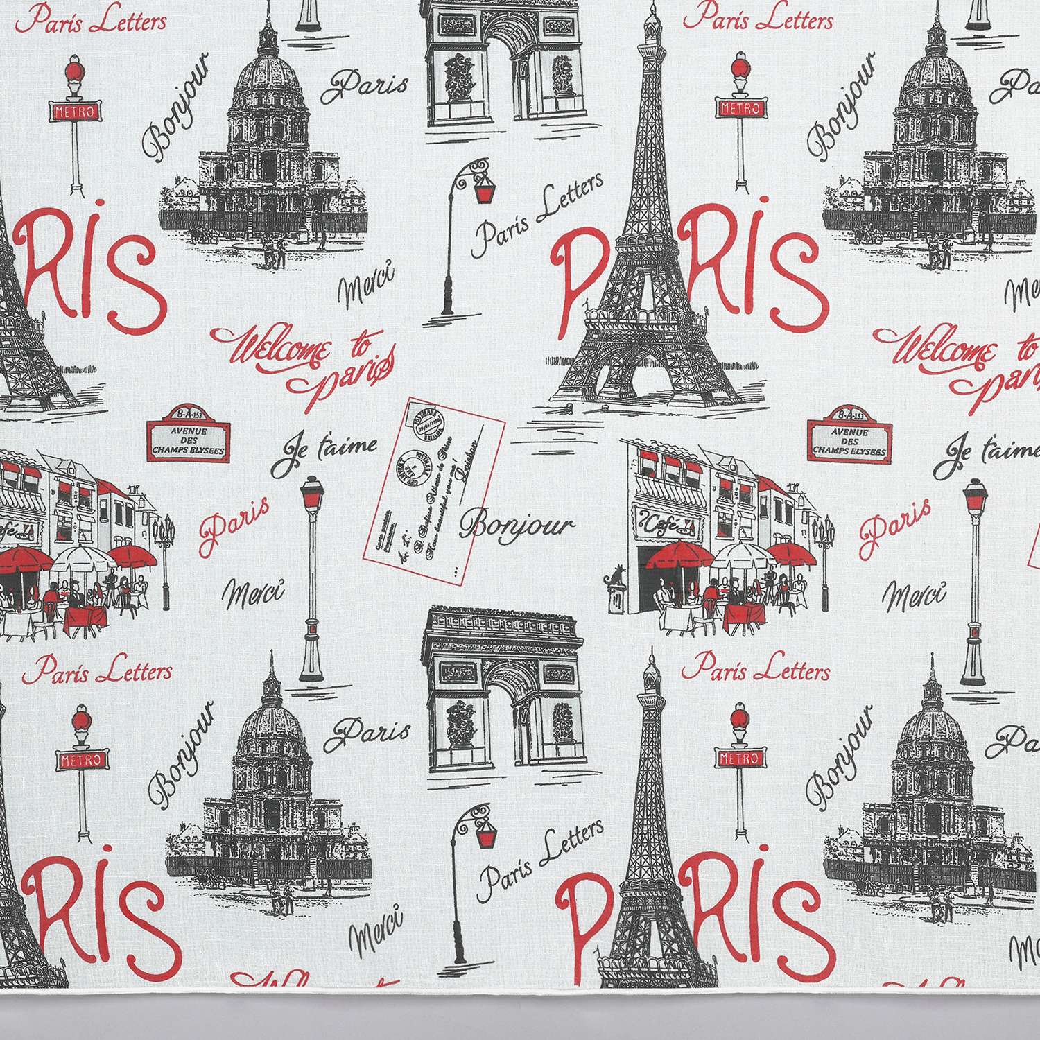 Тюль ТД Текстиль лен Париж 160х270 белый красный - фото 5