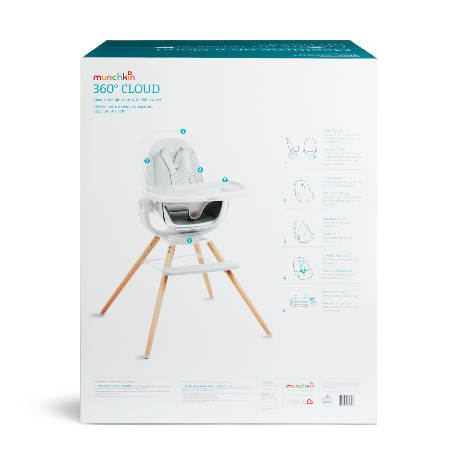 Стульчик для кормления Munchkin 360 Cloud High Chair - фото 12