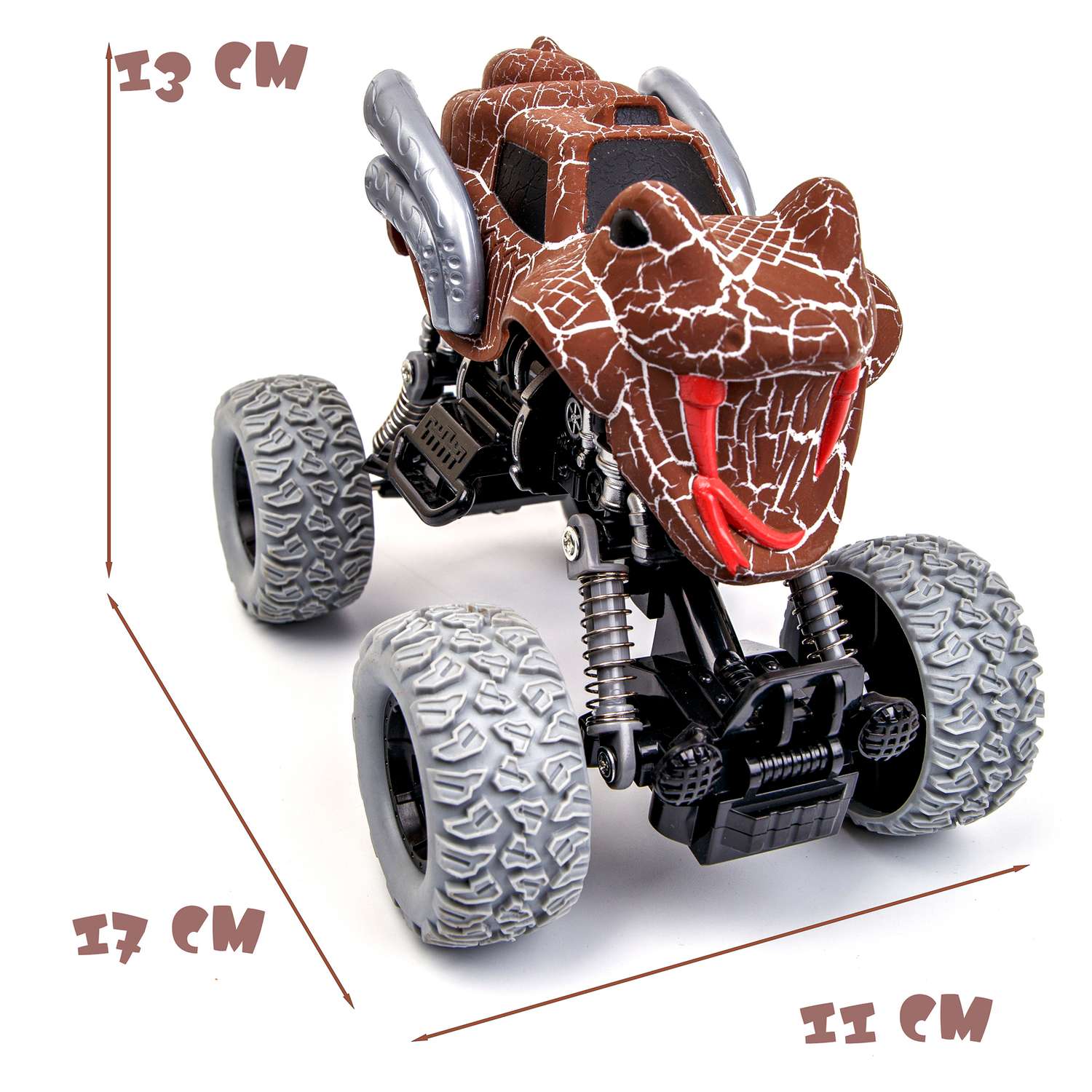 Машинка BAZUMI Джип для трюков Монстр трак инерционный / коричневый KLX500-414A/коричневый - фото 2