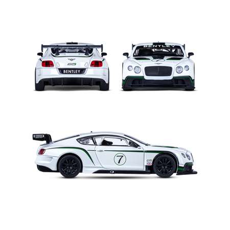 Машинка металлическая АВТОпанорама Bentley Continental GT3 Concept 1:24 белый свободный ход колес