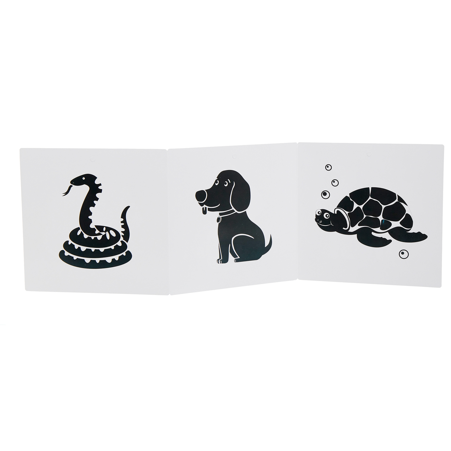 Карточки для новорожденных КУЗЯ ТУТ Набор из шести книжек - гармошек черно-белые и цветные картинки для малышей - фото 19