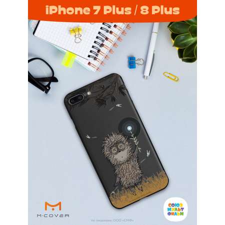 Силиконовый чехол Mcover для смартфона Apple iPhone 7 plus 8 plus Союзмультфильм Ежик в тумане и фонарик