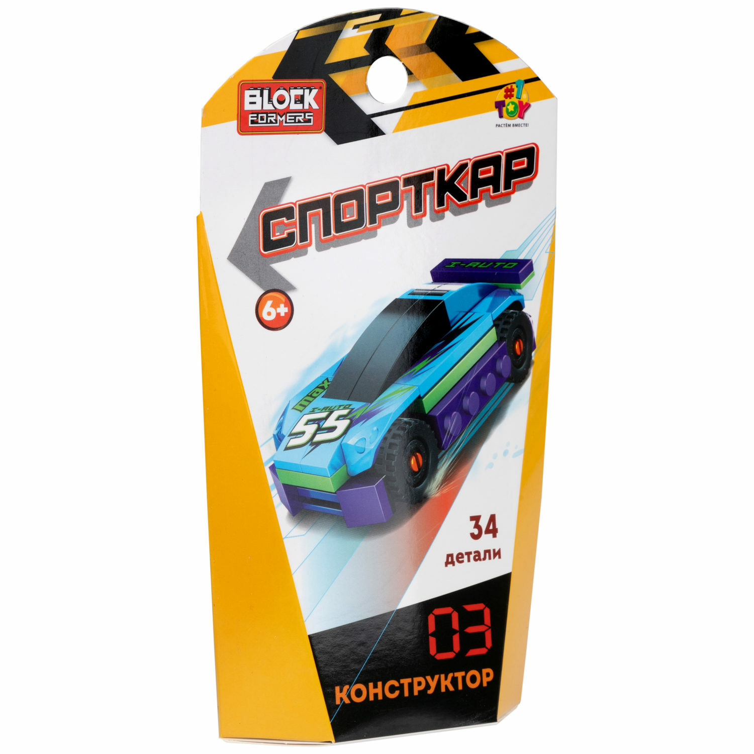 Игрушка-сюрприз 1TOY Blockformers конструктор Спорткар 3D конструктор из миниблоков суперкар машина - фото 15