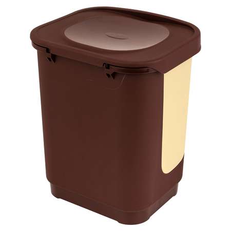Контейнер для мусора El Casa 8 л 23.5х20.5х28.5 см Бинго с педалью. бежево-коричневый