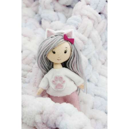 Набор для творчества Кукла Перловка изготовление куклы из фетра Девочка - котенок 15 см
