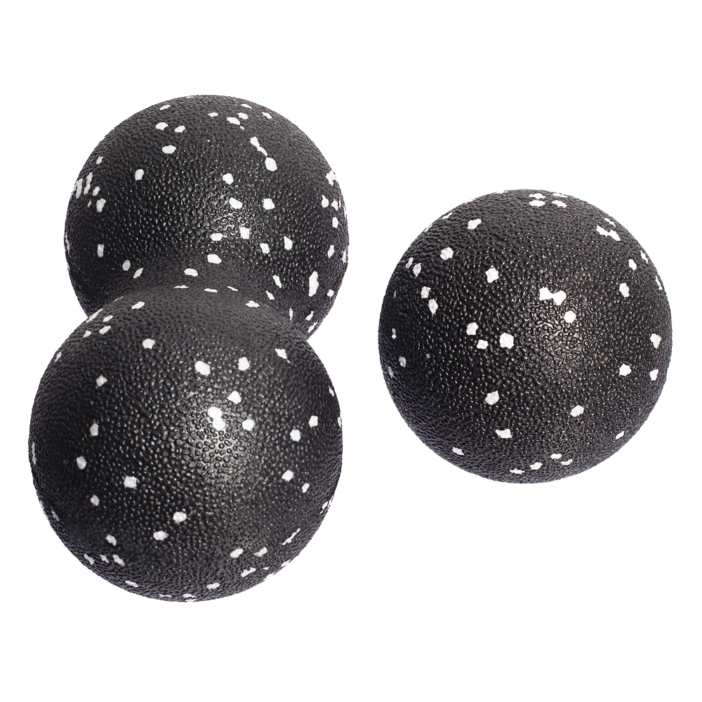 Набор массажных мячей МФР STRONG BODY классический и сдвоенный: 8 см и 8х16 см черно-белый - фото 3