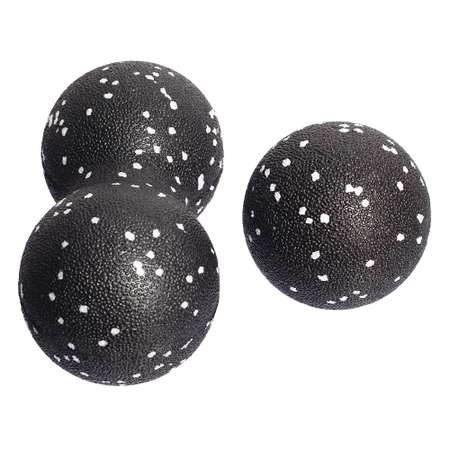 Набор массажных мячей МФР STRONG BODY классический и сдвоенный: 8 см и 8х16 см черно-белый