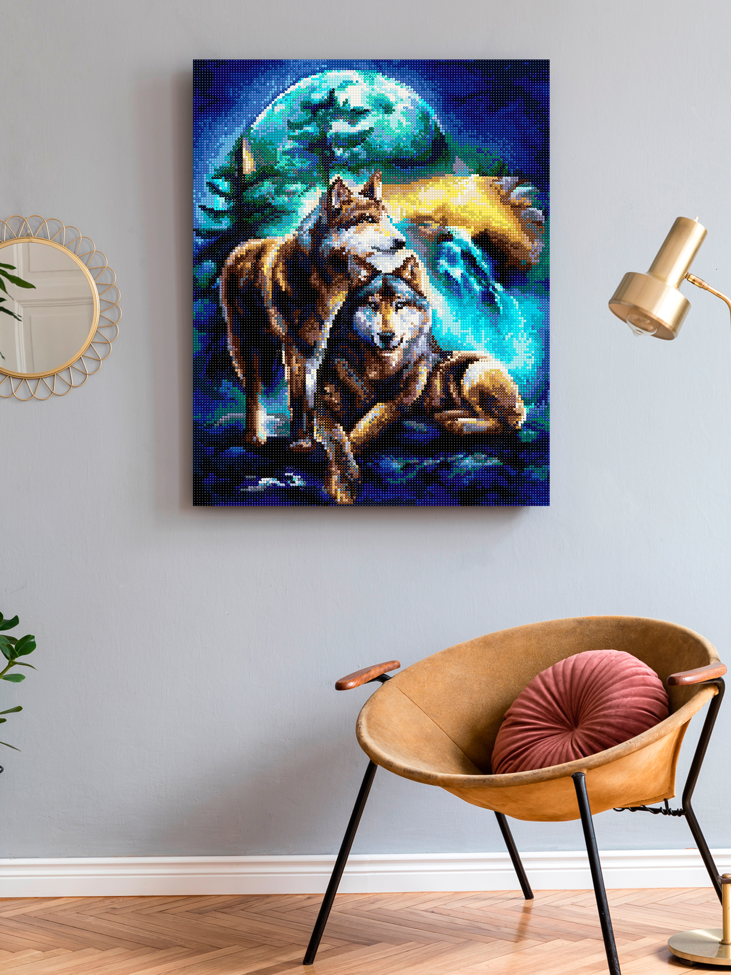 Алмазная мозаика Art on Canvas Лунная ночь холст на подрамнике 40х50 см - фото 3