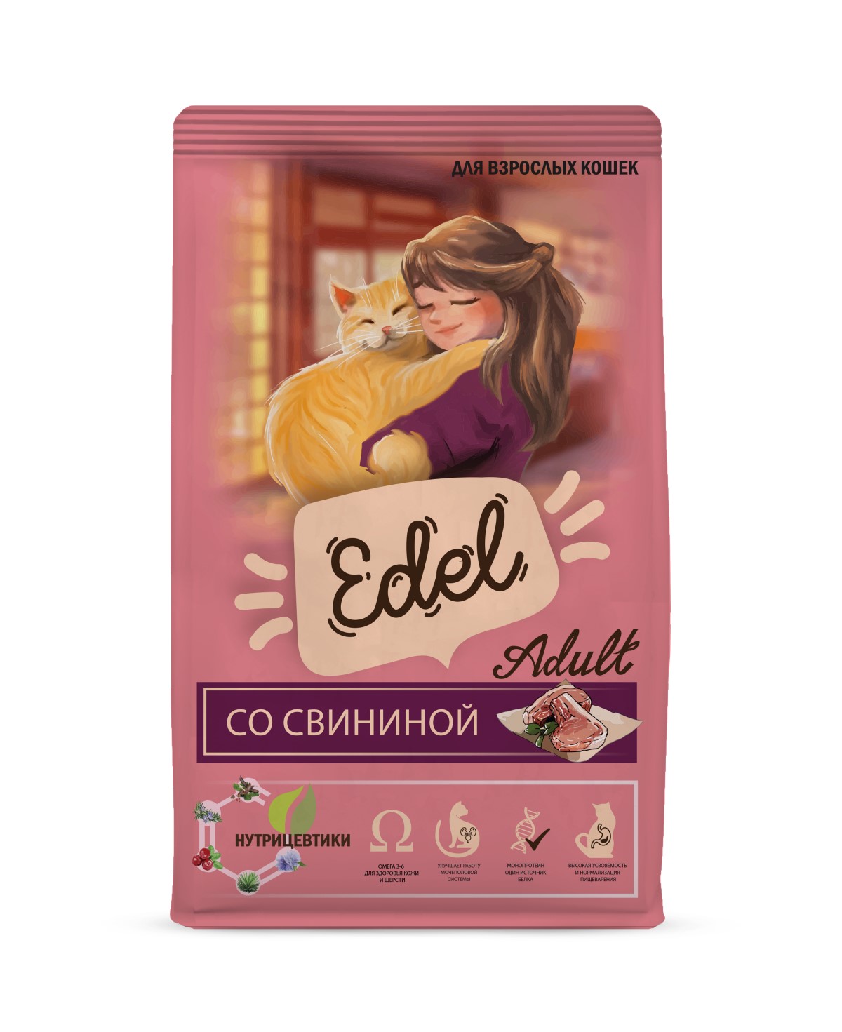 Сухой корм для кошек Edel со свининой 1,5кг - фото 1