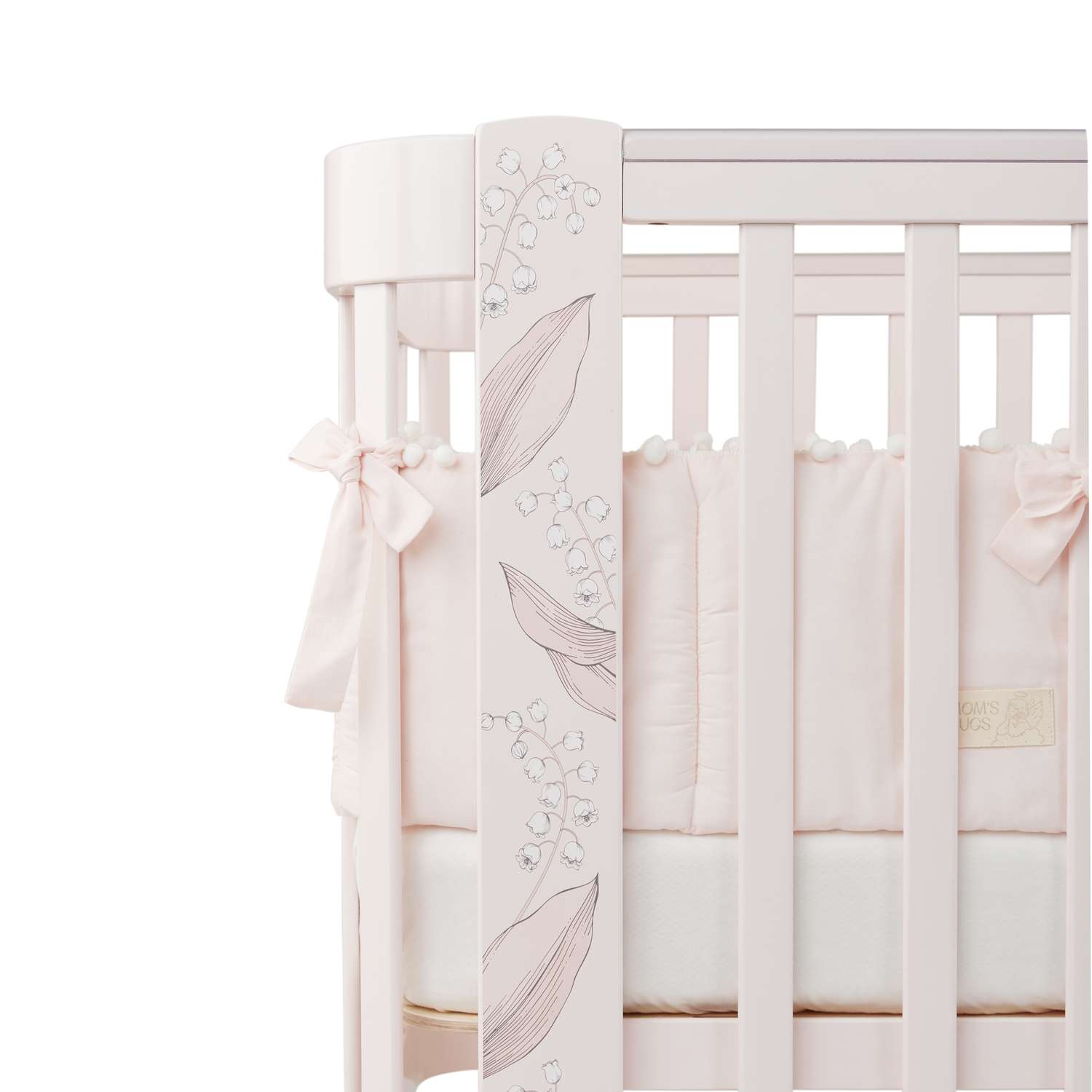 Кроватка для новорожденного Happy Baby приставная люлька Mommy Love с маятником съемная стенка - фото 24