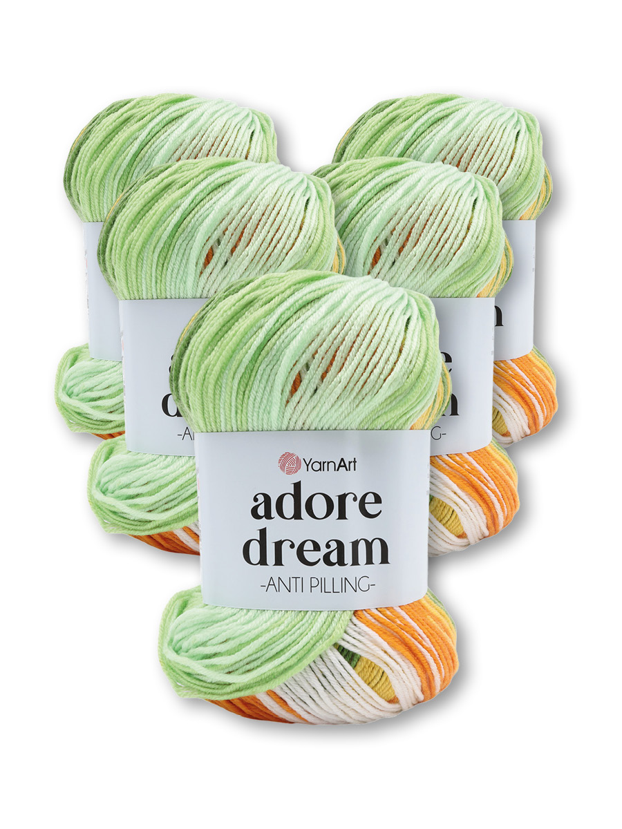 Пряжа для вязания YarnArt Adore Dream 100 гр 280 м акрил секционная анти-пиллинг 5 мотков 1058 секционный - фото 1