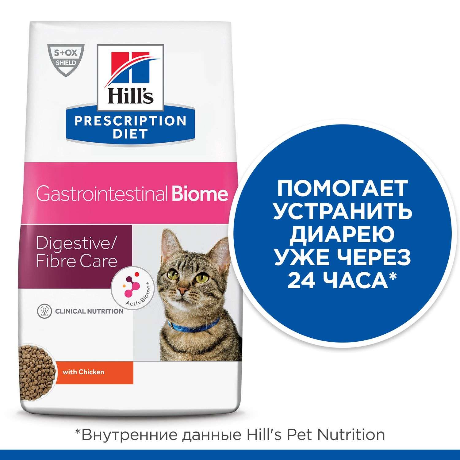 Корм для кошек HILLS 1,5кг Prescription Diet Gastrointestinal Biome c курицей - фото 5