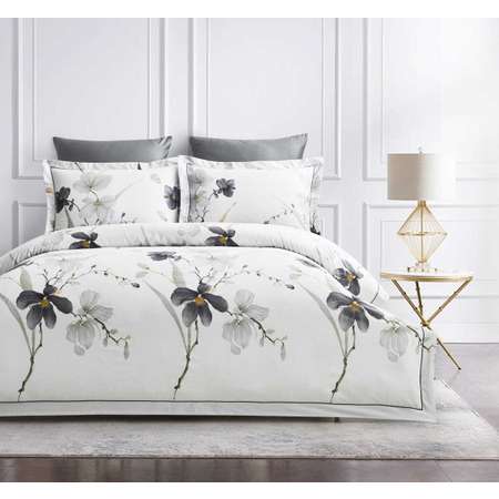 Постельное белье Arya Home Collection 1 5 спальное Exclusive 160X220 Gardenia Серый белый
