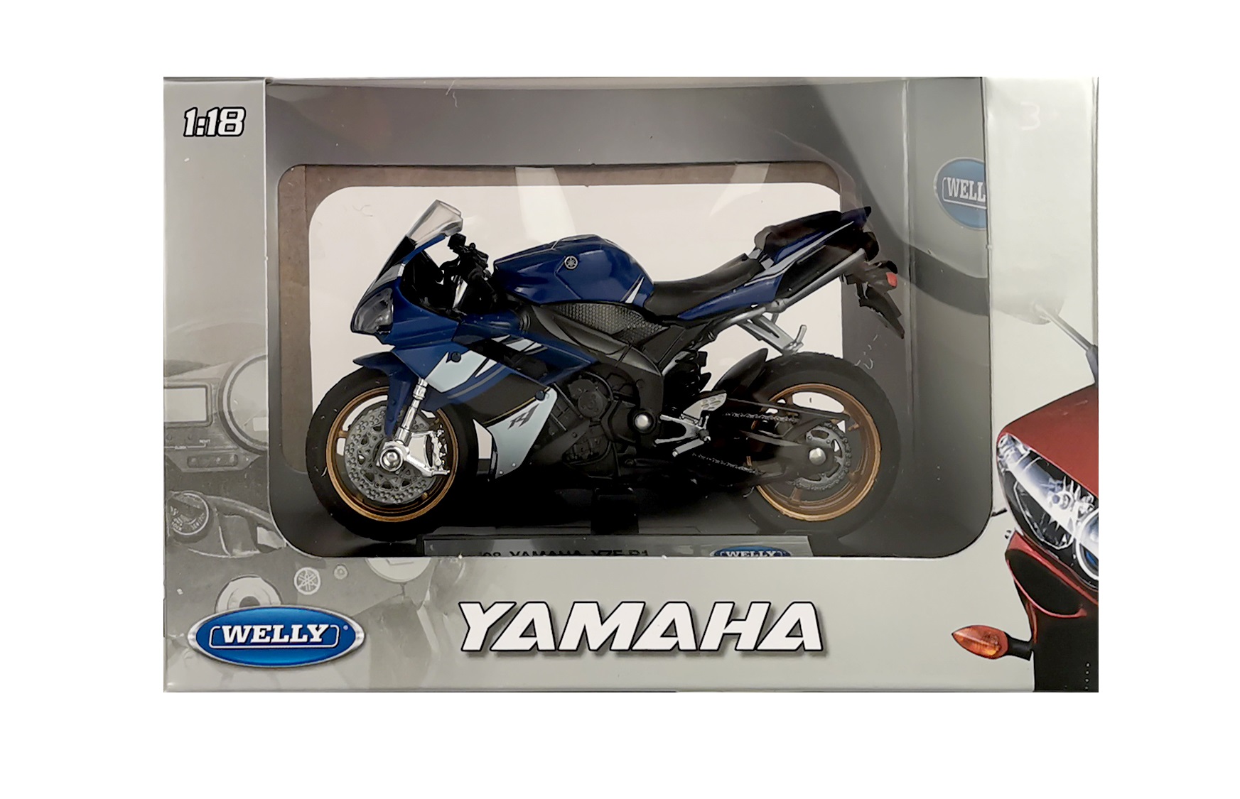 Мотоцикл WELLY 1:18 Yamaha YZF-R1 2008 синий 12806PW - фото 2