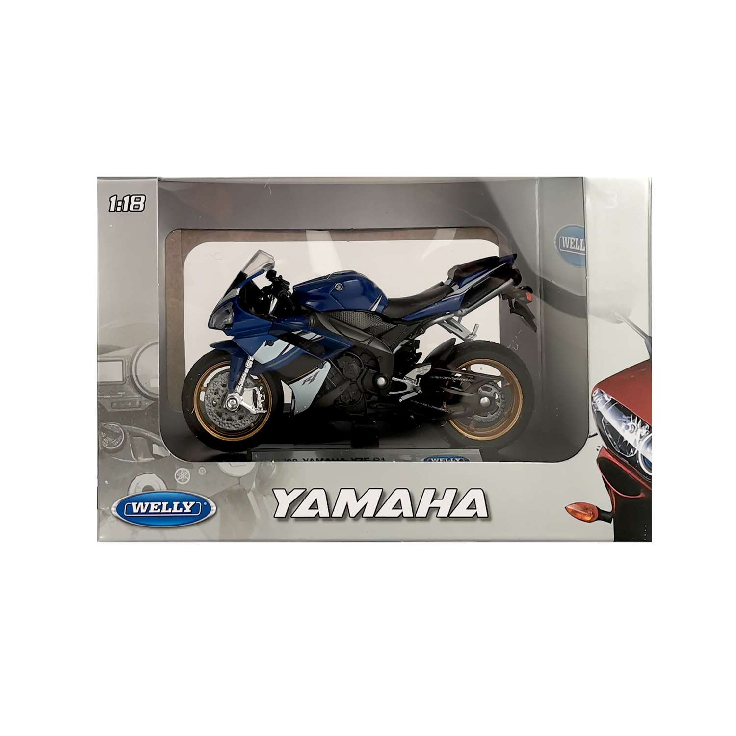 Мотоцикл WELLY 1:18 Yamaha YZF-R1 2008 синий 12806PW - фото 2