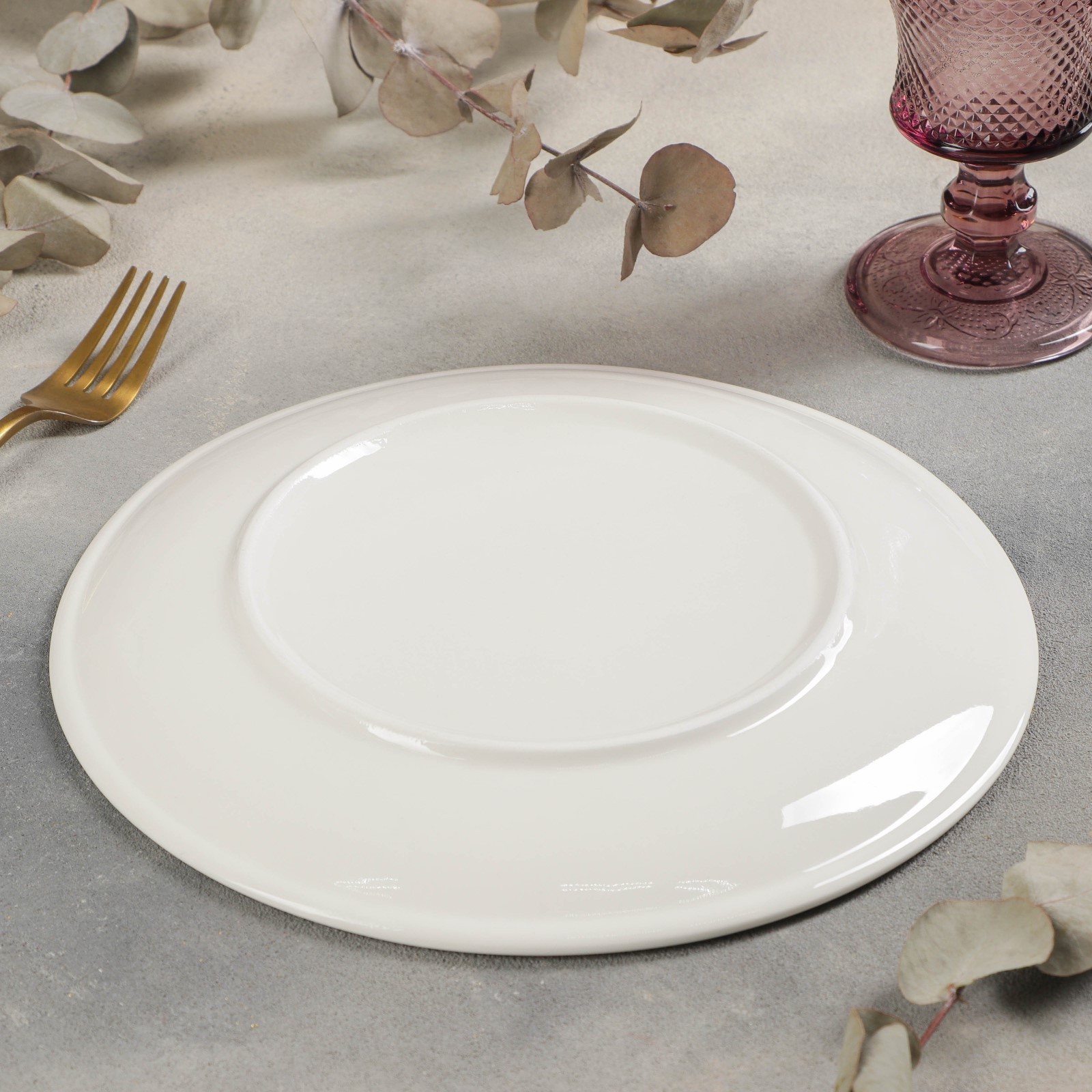 Тарелка Sima-Land фарфоровая обеденная White Label d=25 см цвет белый - фото 3