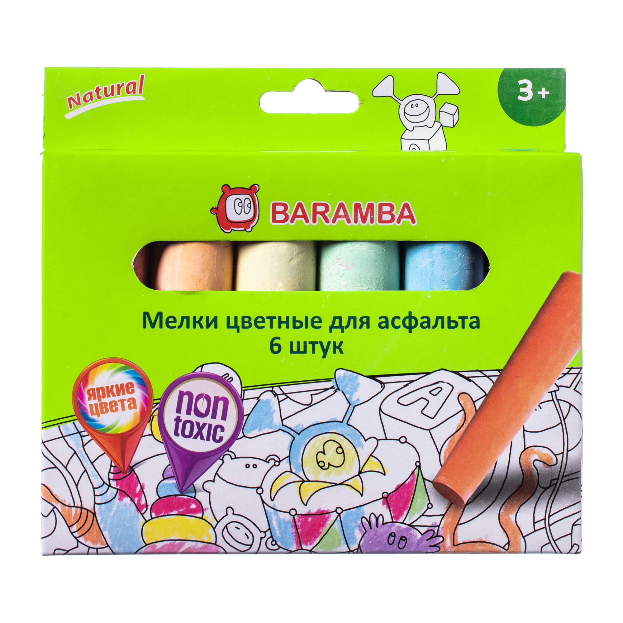 Мел для асфальта Baramba, 6 цветов