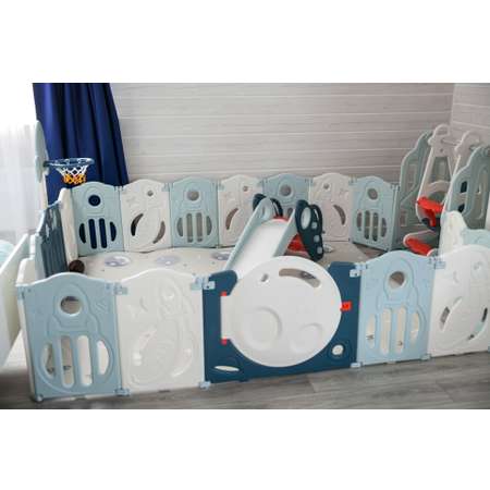 Большой детский игровой манеж UNIX Kids SUPREME Space 200x200 Blue