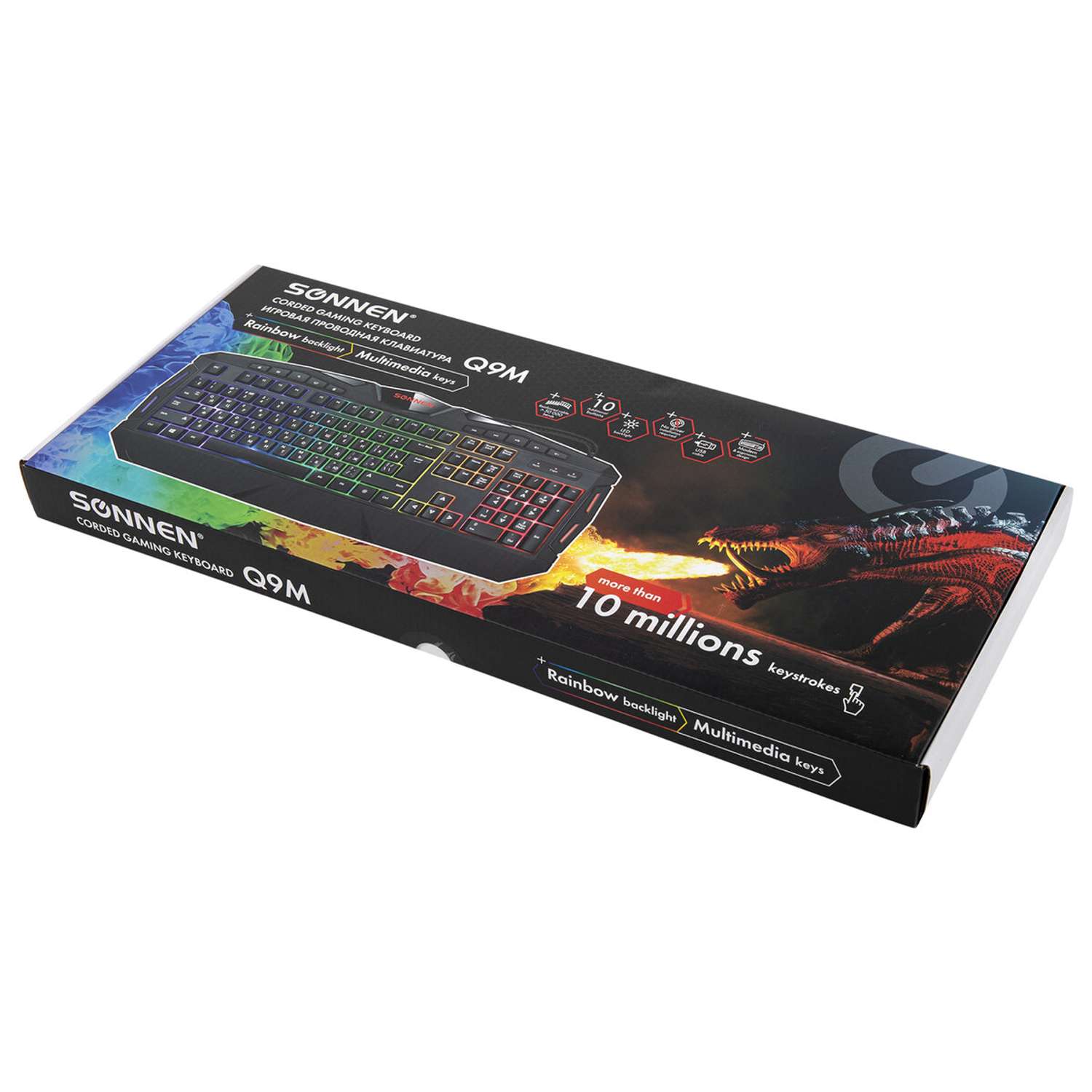 Клавиатура игровая Sonnen проводная для компьютера подсветка черная - фото 13