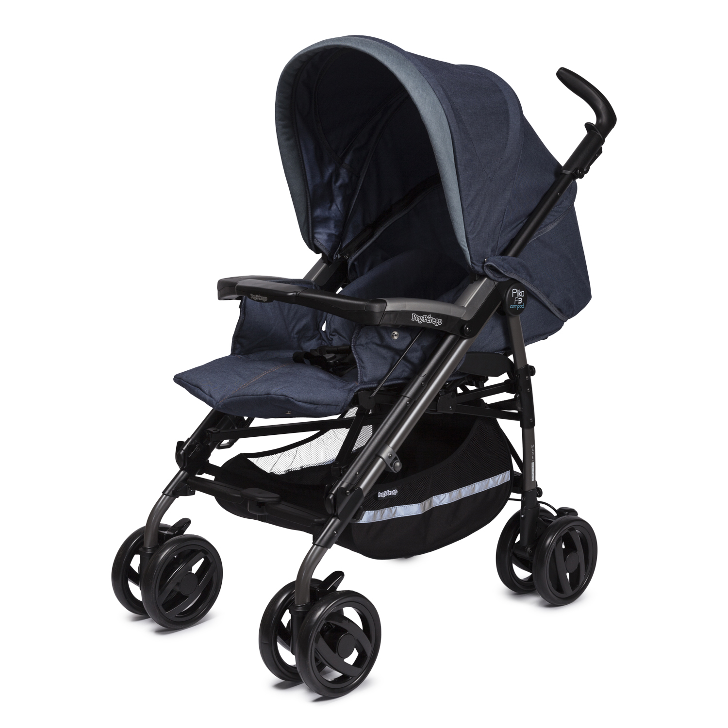 Прогулочная коляска Peg-Perego Pliko P3 Compact Classico Blue Denim - фото 1