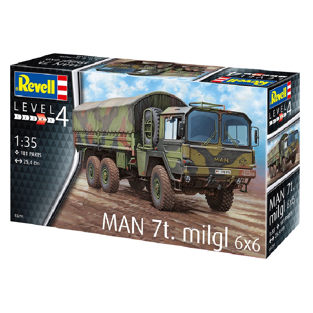 Модель для сборки Revell Военный грузовик MAN 7t Milgl 03291 - фото 1