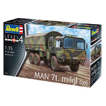Модель для сборки Revell Военный грузовик MAN 7t Milgl