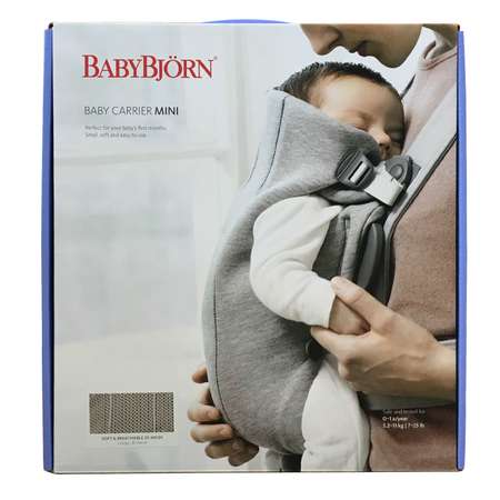 Рюкзак для переноски ребенка BabyBjorn Mini Cotton Jersey Темно-Серый