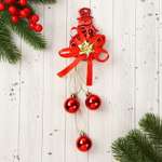 Украшение новогоднее Зимнее волшебство «Уютная сказка» шарики снеговик 7х23 см красный