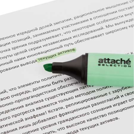 Маркер текстовыделитель Attache Selection Pastel 1-5 мм зеленый 10 шт