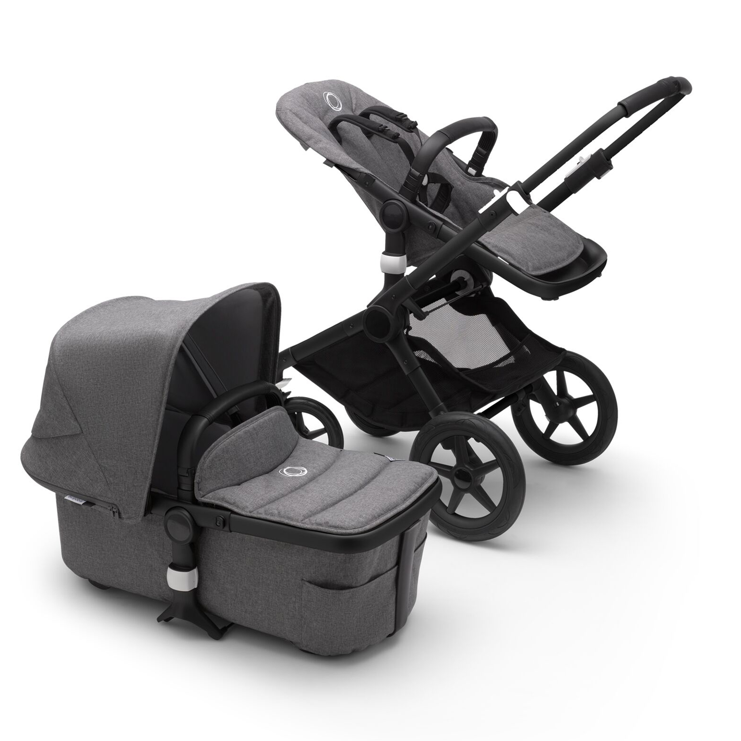 Коляска 2в1 Bugaboo Fox2 Complete Black Grey Melange-Grey Melange - фото 24