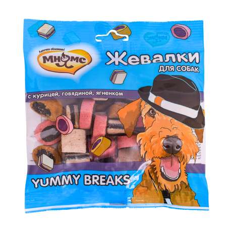 Лакомство для собак Мнямс Жевалки Yummy breaks с курицей-говядиной-ягненком 150г