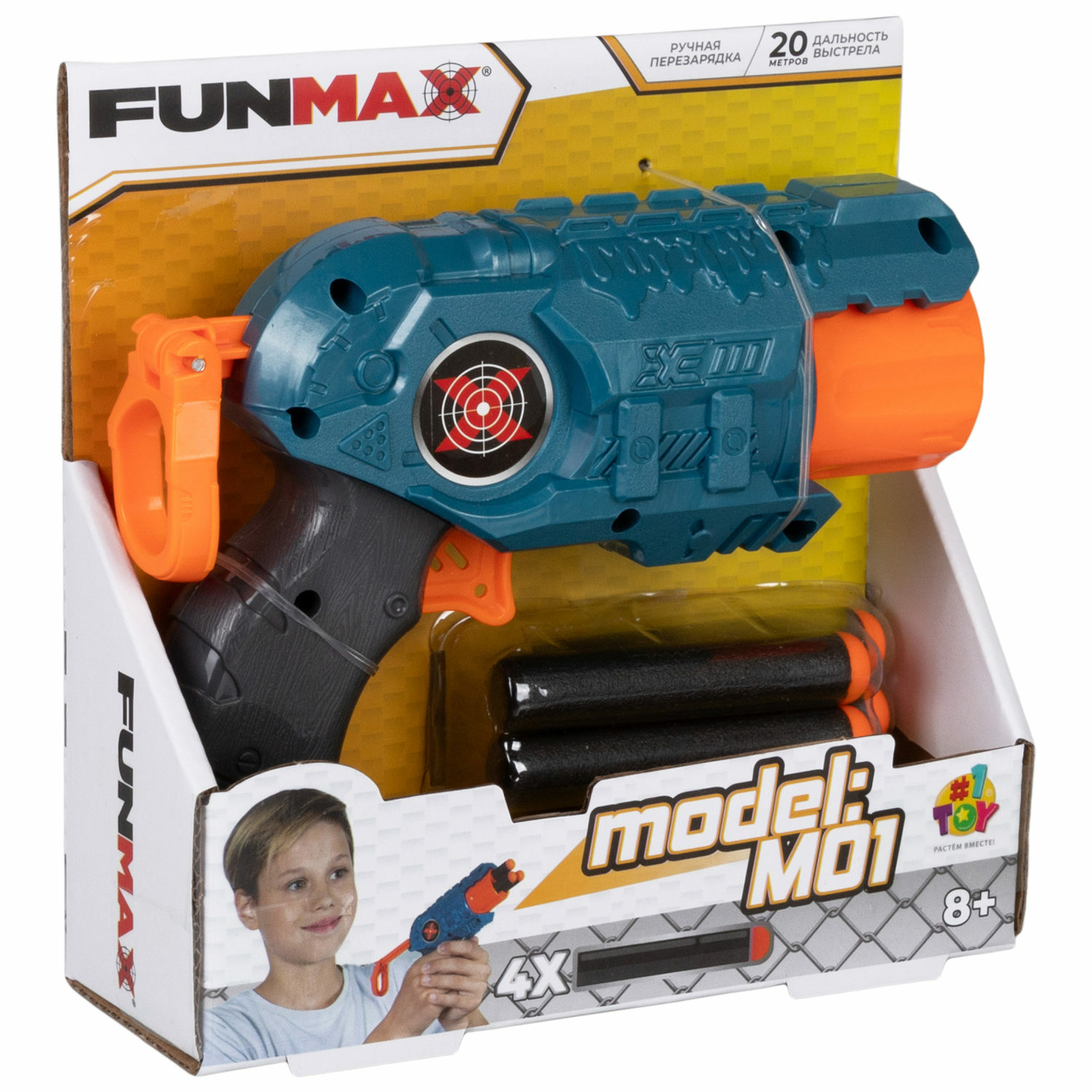 Бластер с мягкими пулями FunMax 1TOY 4 пули - фото 17