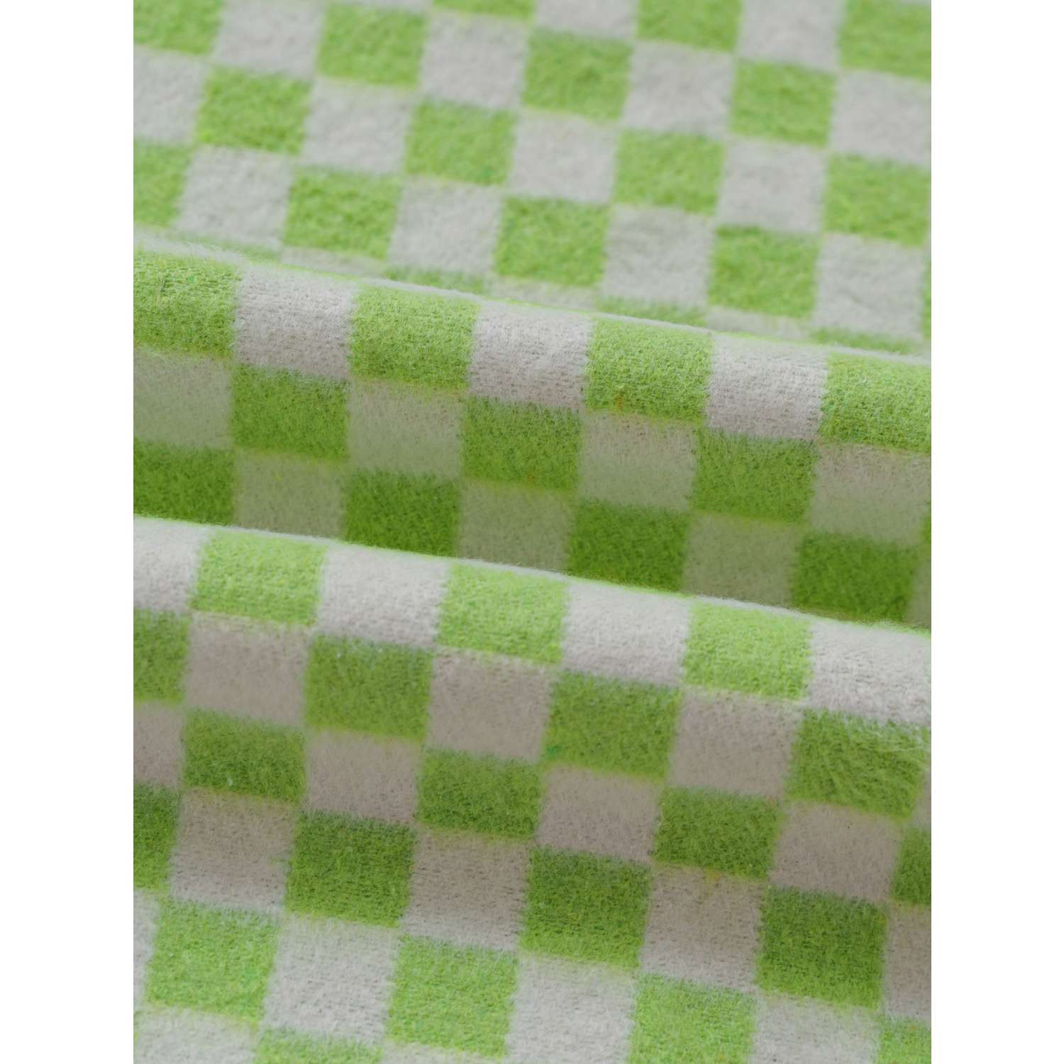 Одеяло байковое Суконная фабрика г. Шуя 140х205 рисунок клетка салатовый - фото 1