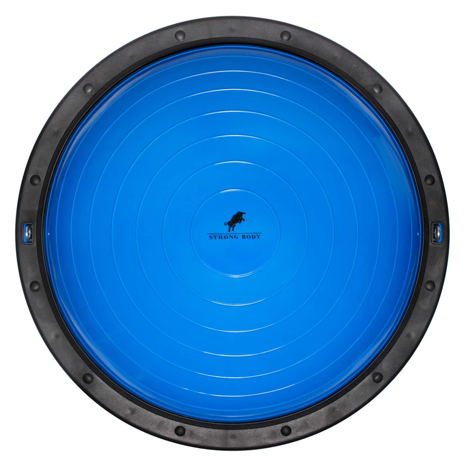 Балансировочная полусфера BOSU STRONG BODY PROFI в комплекте со съемными эспандерами синяя - фото 5