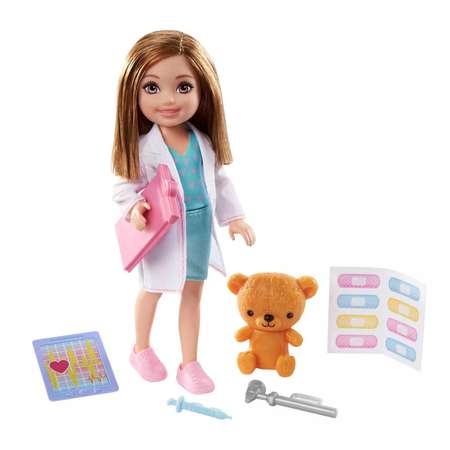Набор игровой Barbie Карьера Челси Доктор кукла и аксессуары GTN88