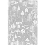 Ковер безворсовый на пол Cosyroom Panorama Forest 160х230 см серый и белый