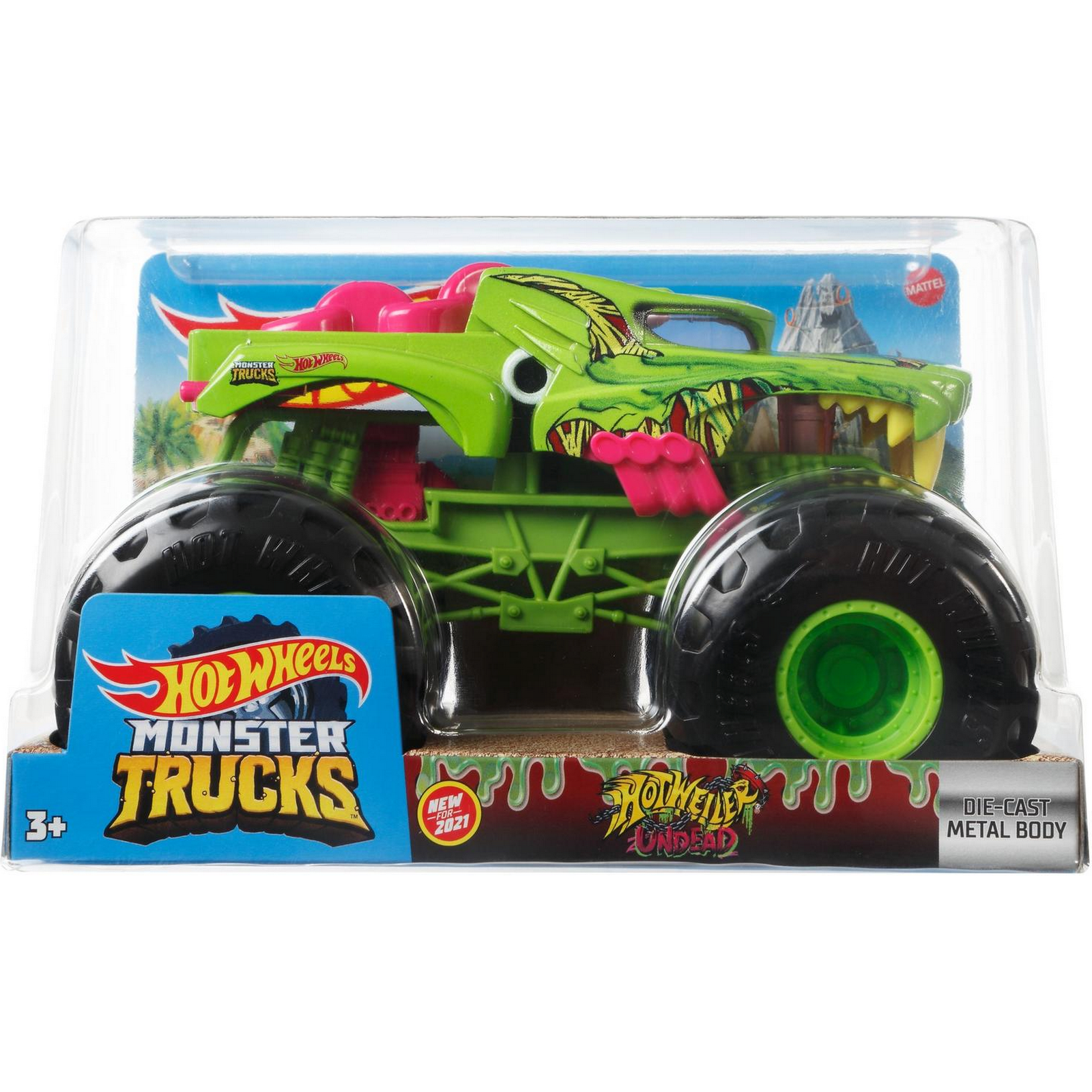 Машинка Hot Wheels Monster Trucks большой Хотвейлер-зомби GTJ39 FYJ83 - фото 2