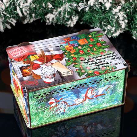 Коробка Sima-Land подарочная новогодняя«С новым годом» закрывающаяся. 23х16х11.5 см