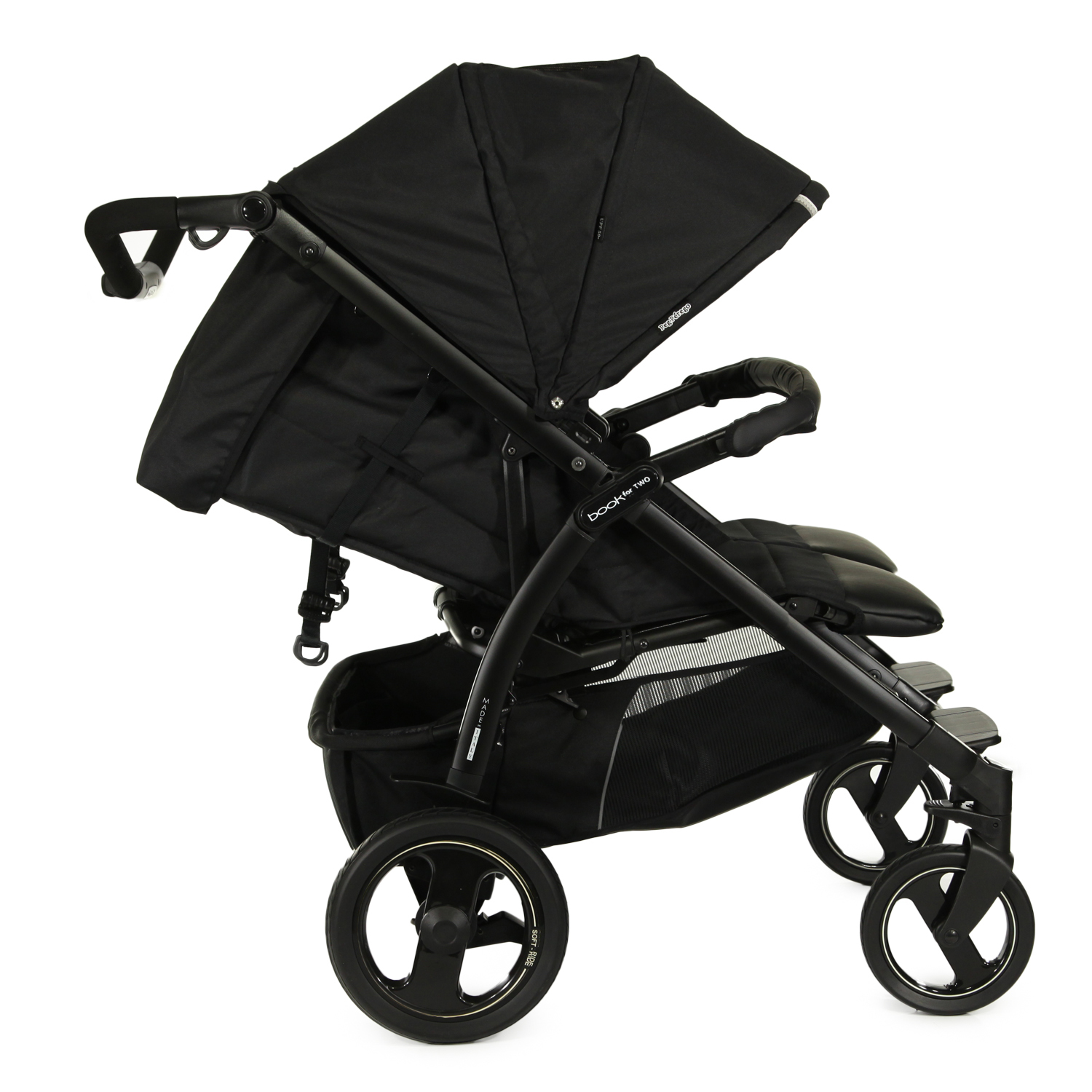 Коляска прогулочная для близнецов Peg-Perego Book For Two Classic Black - фото 3