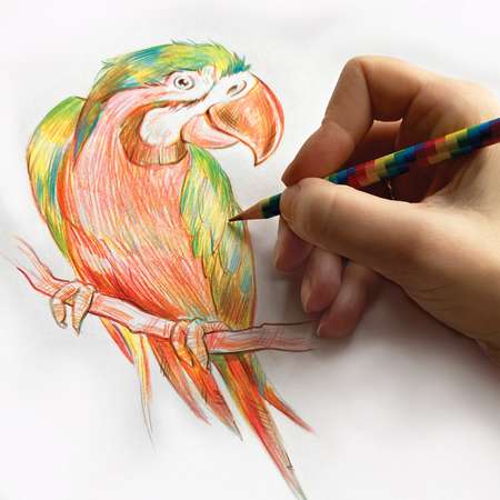 Карандаши цветные Юнландия для рисования с многоцветным грифелем 28 цветов