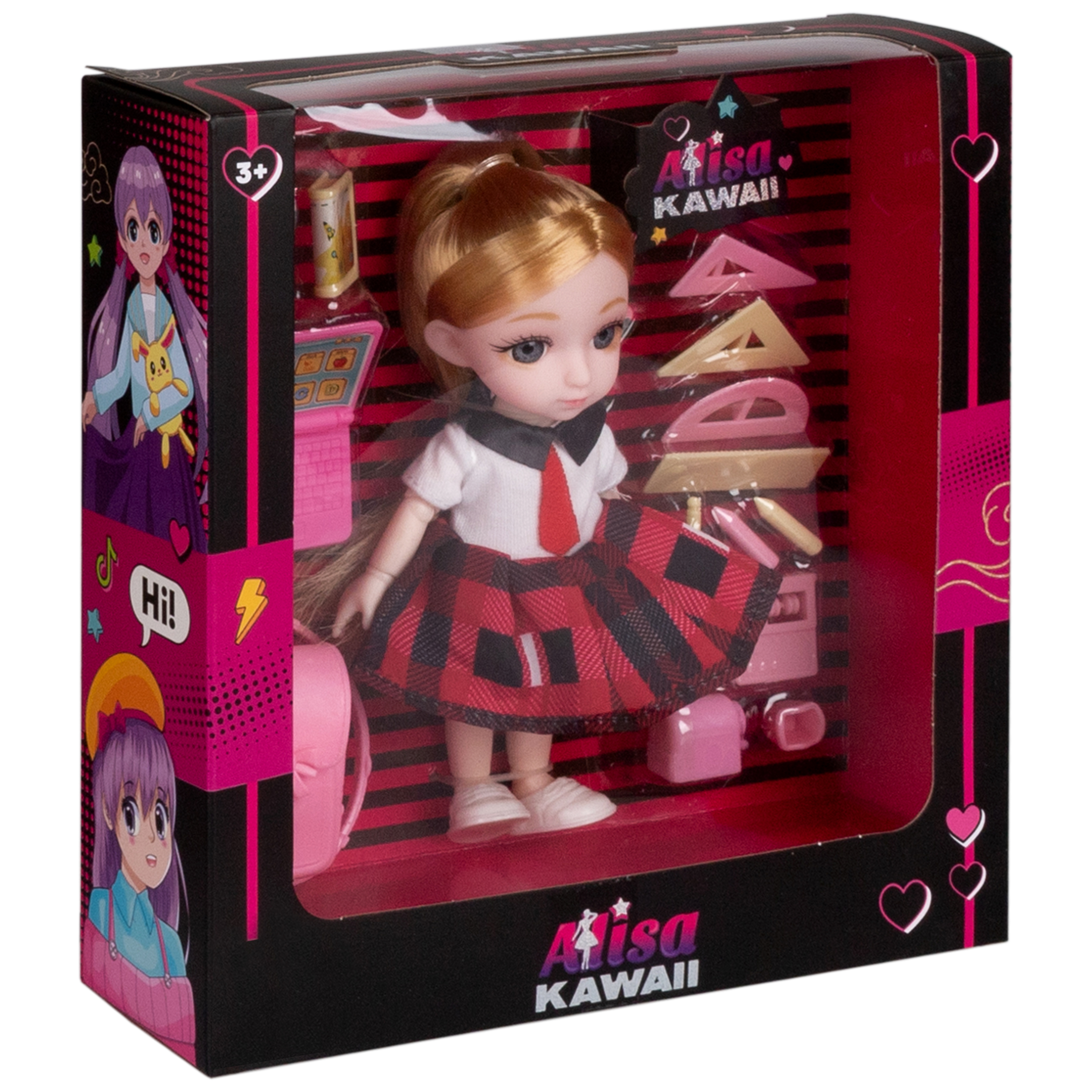 Кукла шарнирная 15 см 1TOY Alisa Kawaii школа с аксессуарами Т24358 - фото 17