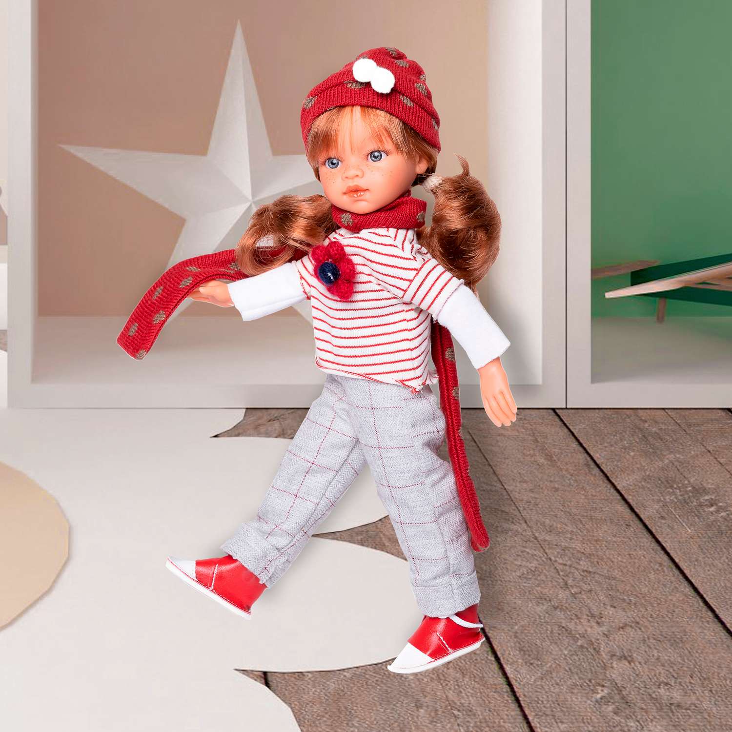Кукла девочка Antonio Juan Реборн Эльвира в красном кэжуал образе 33 см виниловая 25298 - фото 17