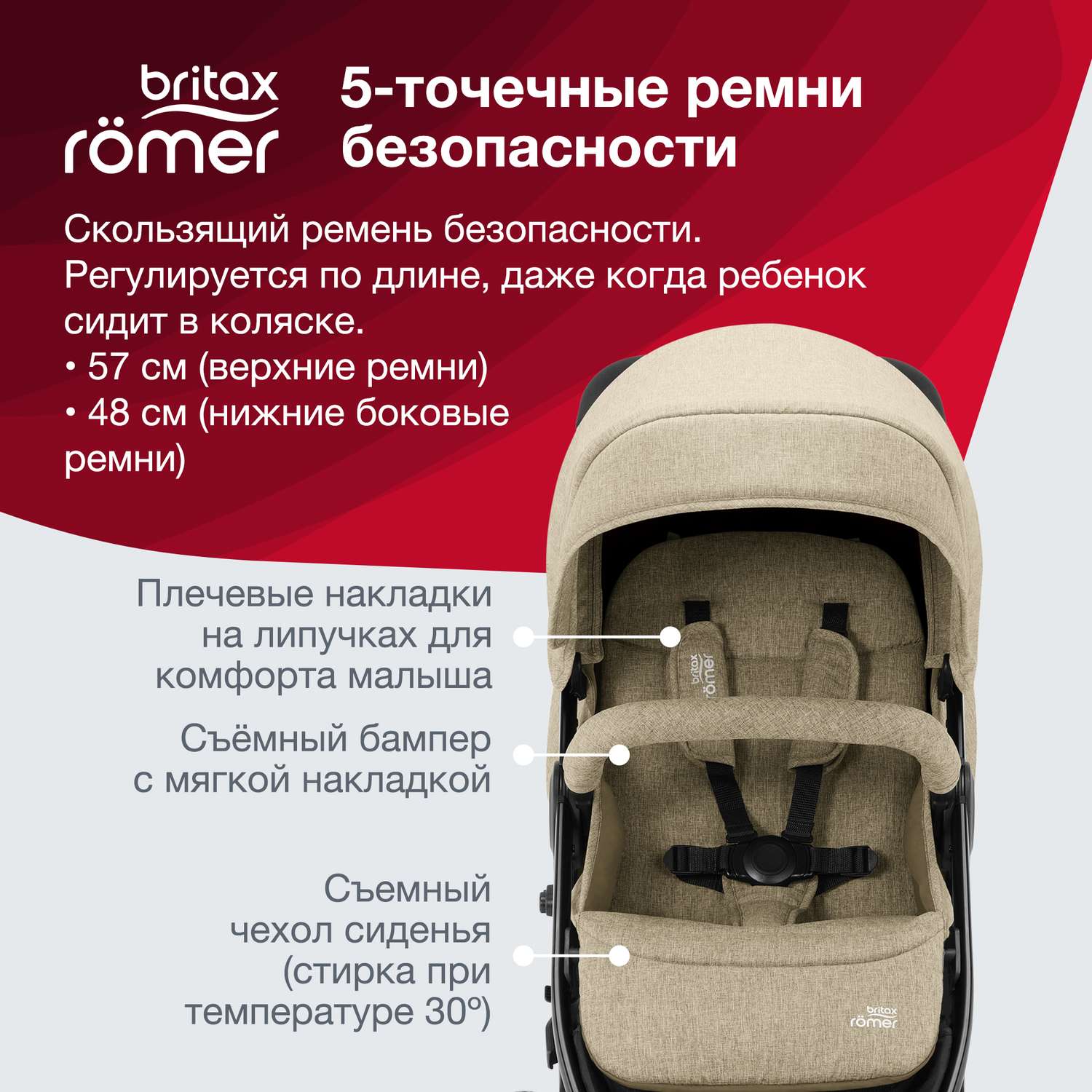 Коляска Britax Roemer B-Agile M Linen beige - фото 5