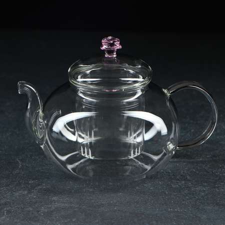 Чайник Sima-Land заварочный со стеклянным ситом «Валенсия с розой» 600 мл