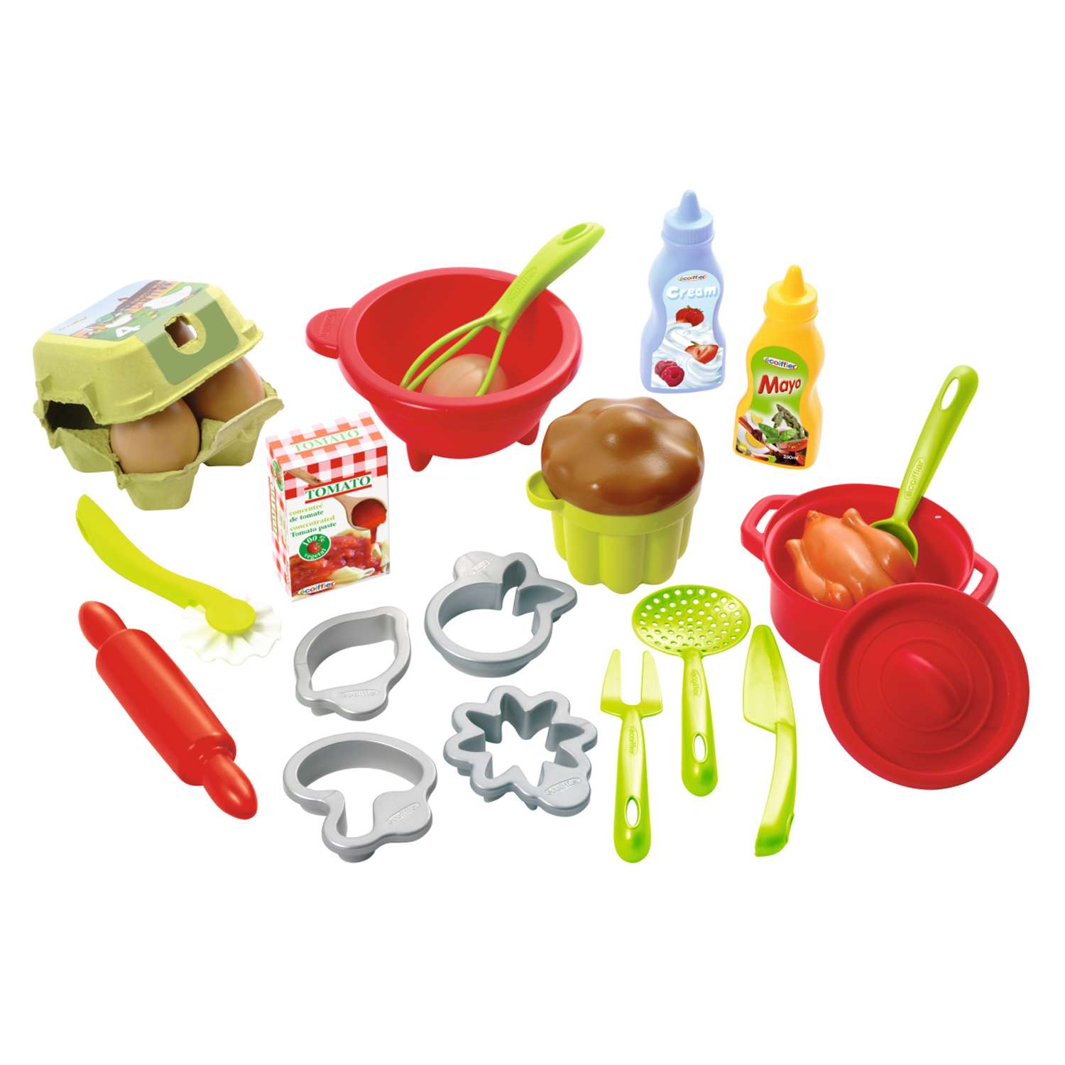 Набор игровой Ecoiffier детская посуда с продуктами 26 придметов 2617 - фото 1