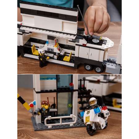 Конструктор для мальчиков BAZUMI Большая полицейская машина автопоезд с фигурками развивающий