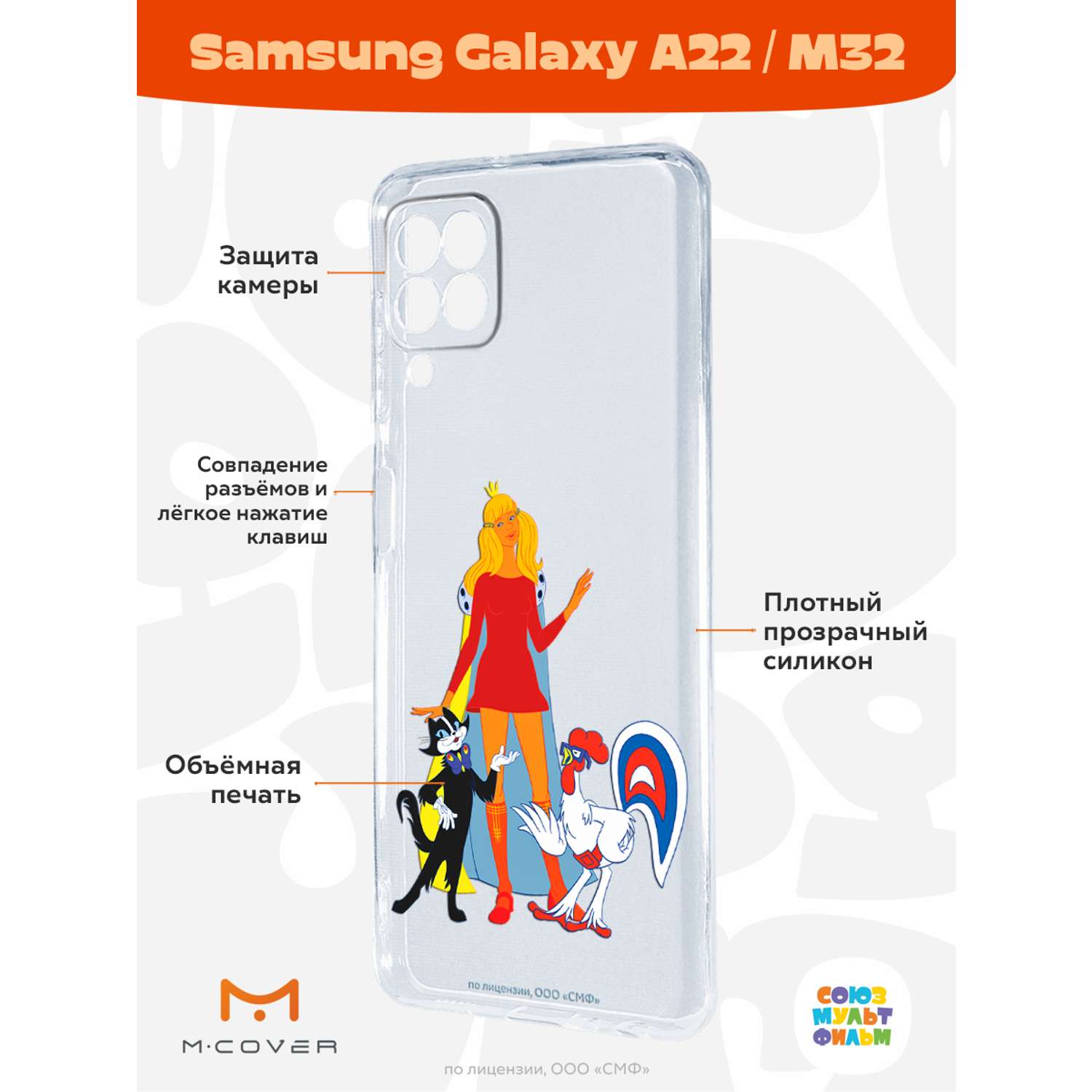 Силиконовый чехол Mcover для смартфона Samsung A22 M32 Союзмультфильм  Сбежала из дворца купить по цене 430 ₽ в интернет-магазине Детский мир