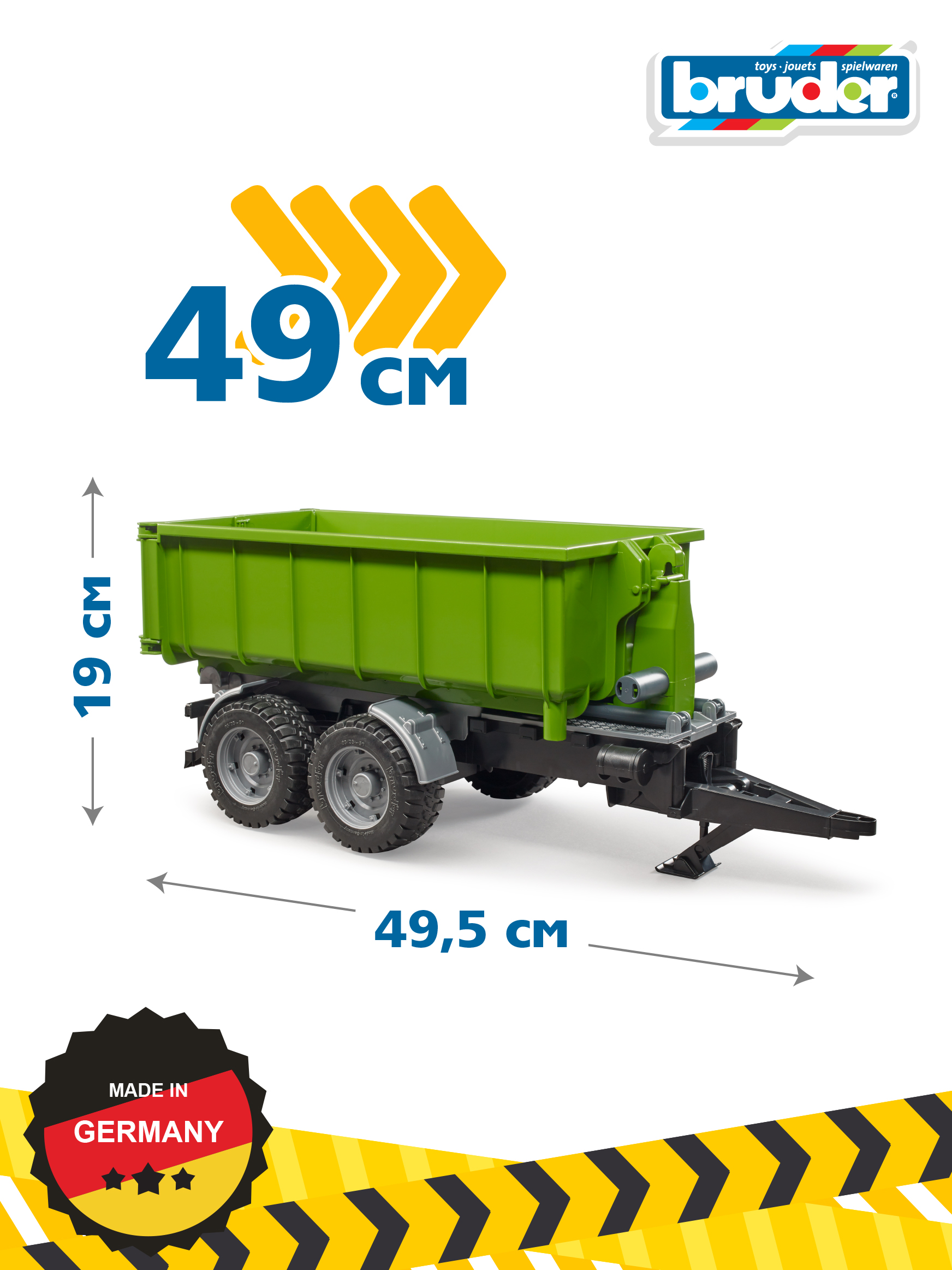 Bruder Trailer with tractor hooklift green (02035)