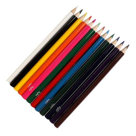 Цветные карандаши Умка Буба 12 цветов трёхгран толстые 322130