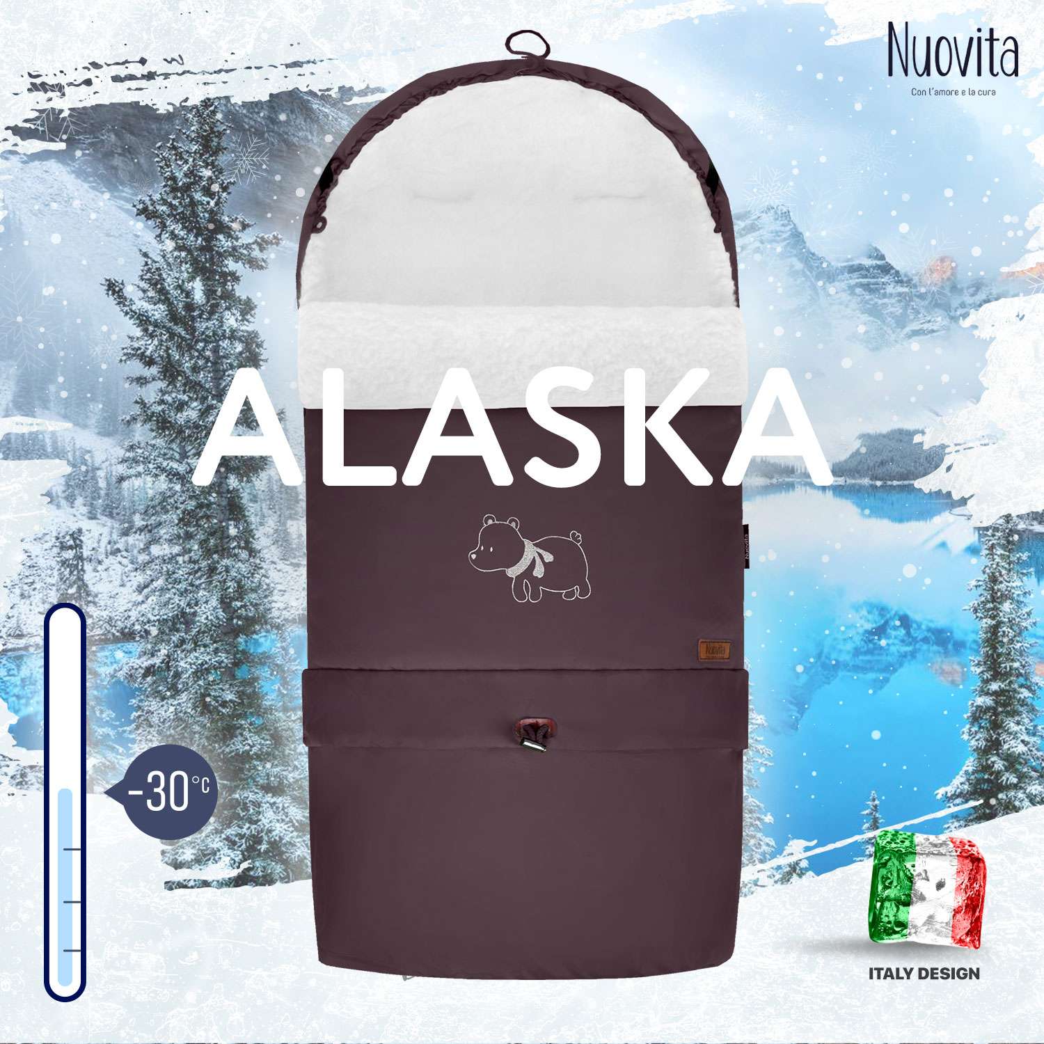 Конверт в коляску Nuovita Alaska Bianco Шоколад - фото 2
